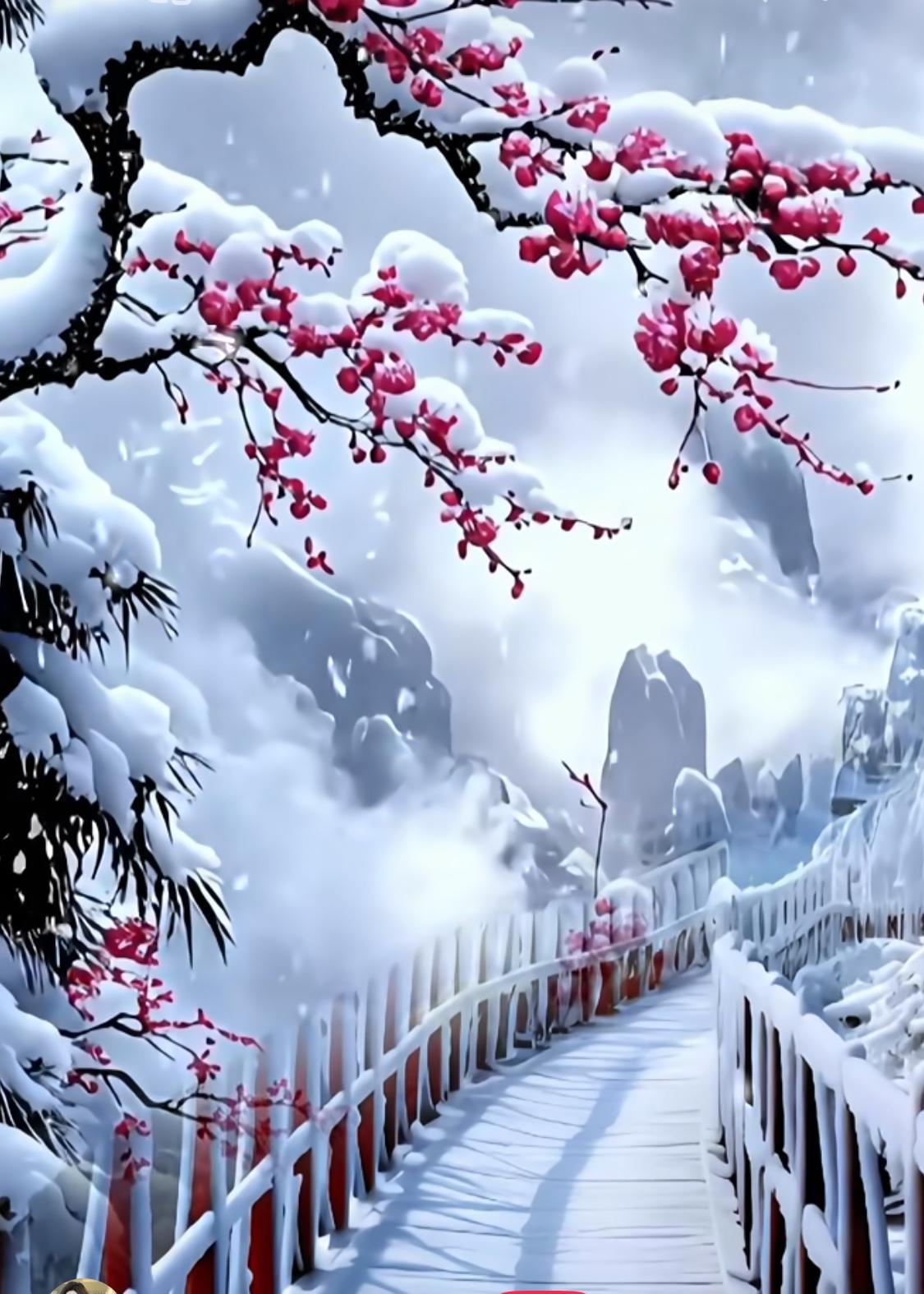 我认为“雪落千山静”的下句可为“梅开一径深”。试想，雪纷纷飘落，千山寂静无声，银