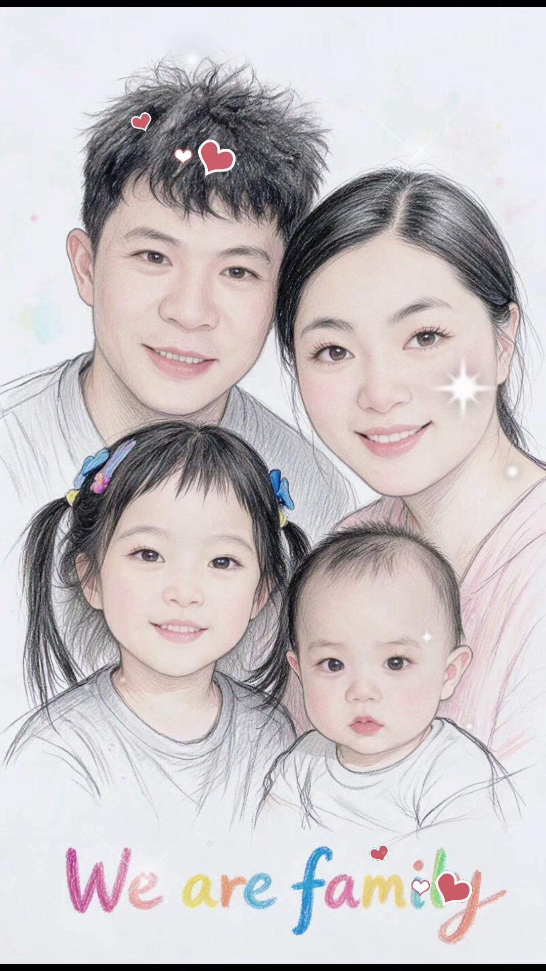 🖼️一纸素描，记下一家人的朝夕。看着画里儿女笑语，父母眉眼温柔，忽然懂了人间幸
