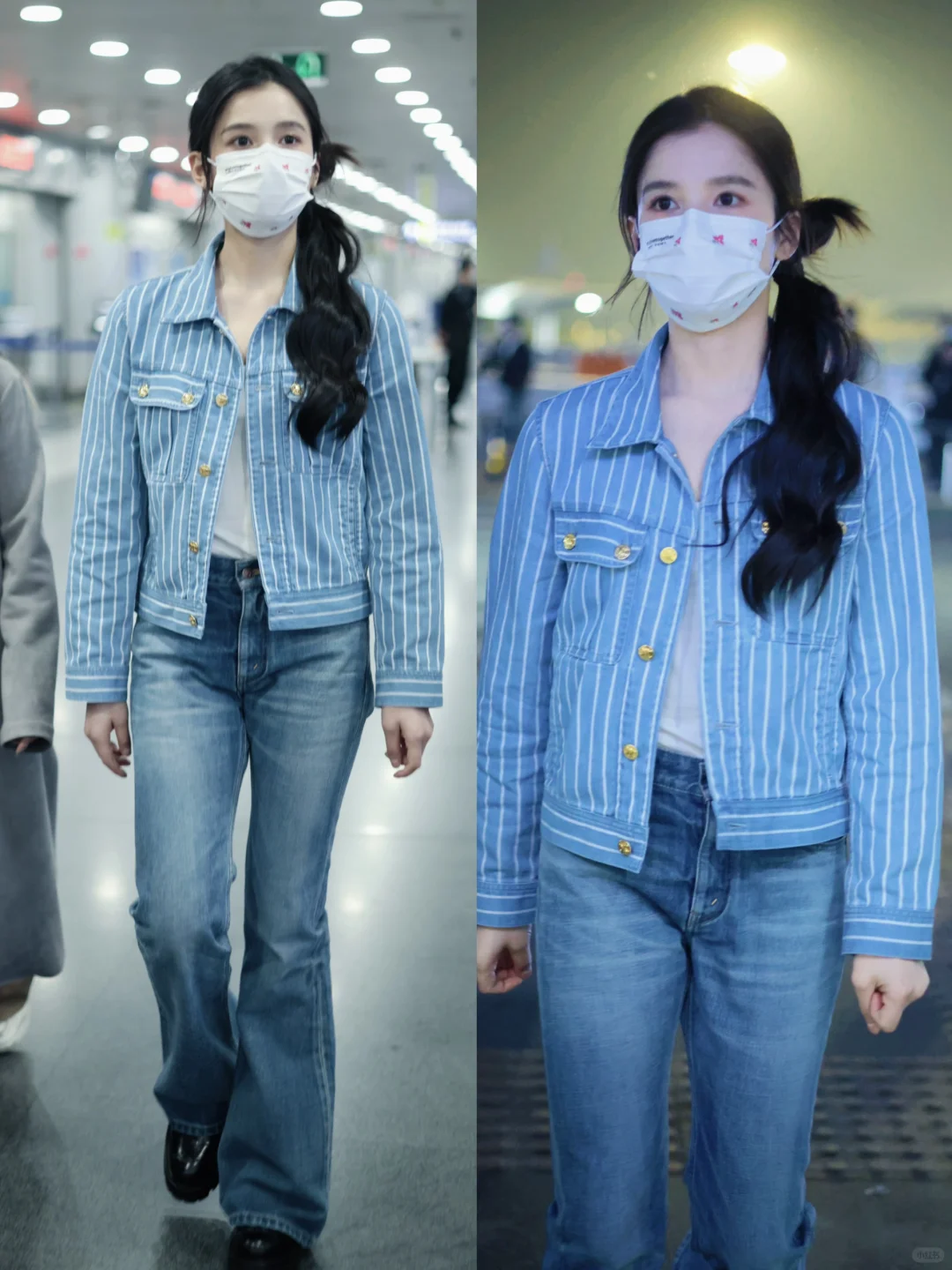张婧仪今日街拍私服，清爽女大！