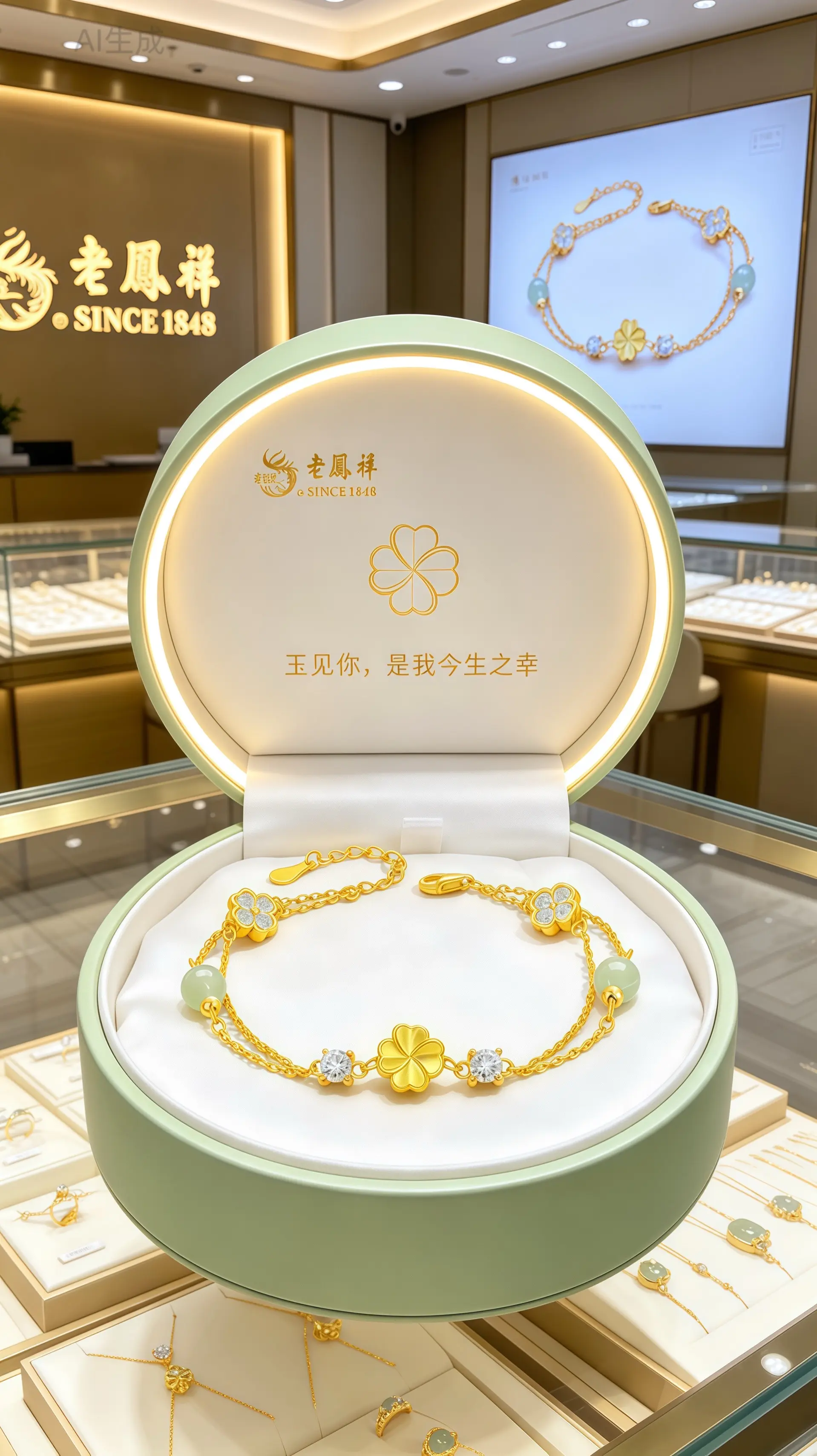 520礼物  高颜值手链 惊喜送礼方式 送女朋友礼物手链 老凤祥