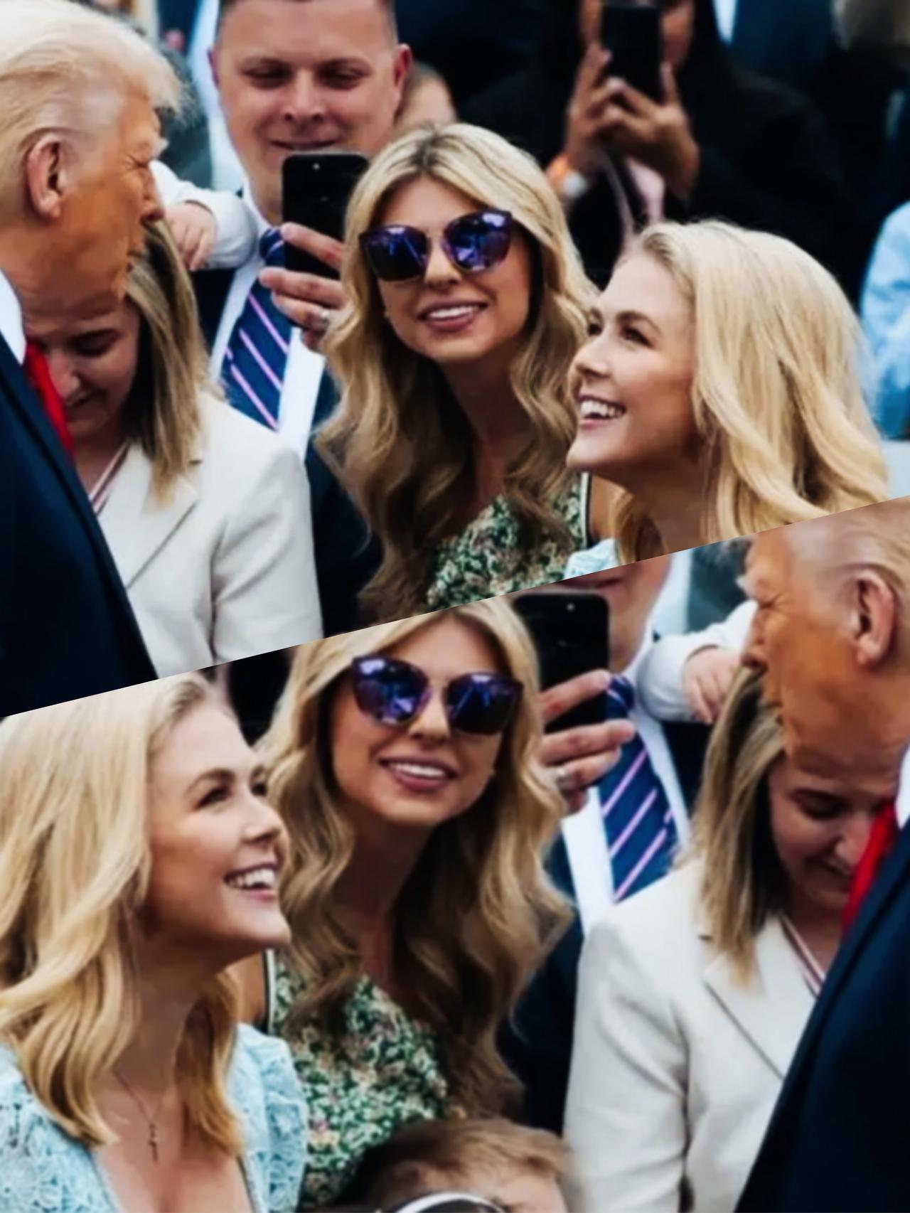 卡洛琳和特朗普在聊什么呢？笑的这么开心啊！
卡洛琳满脸的笑容是不是发自内心的高兴