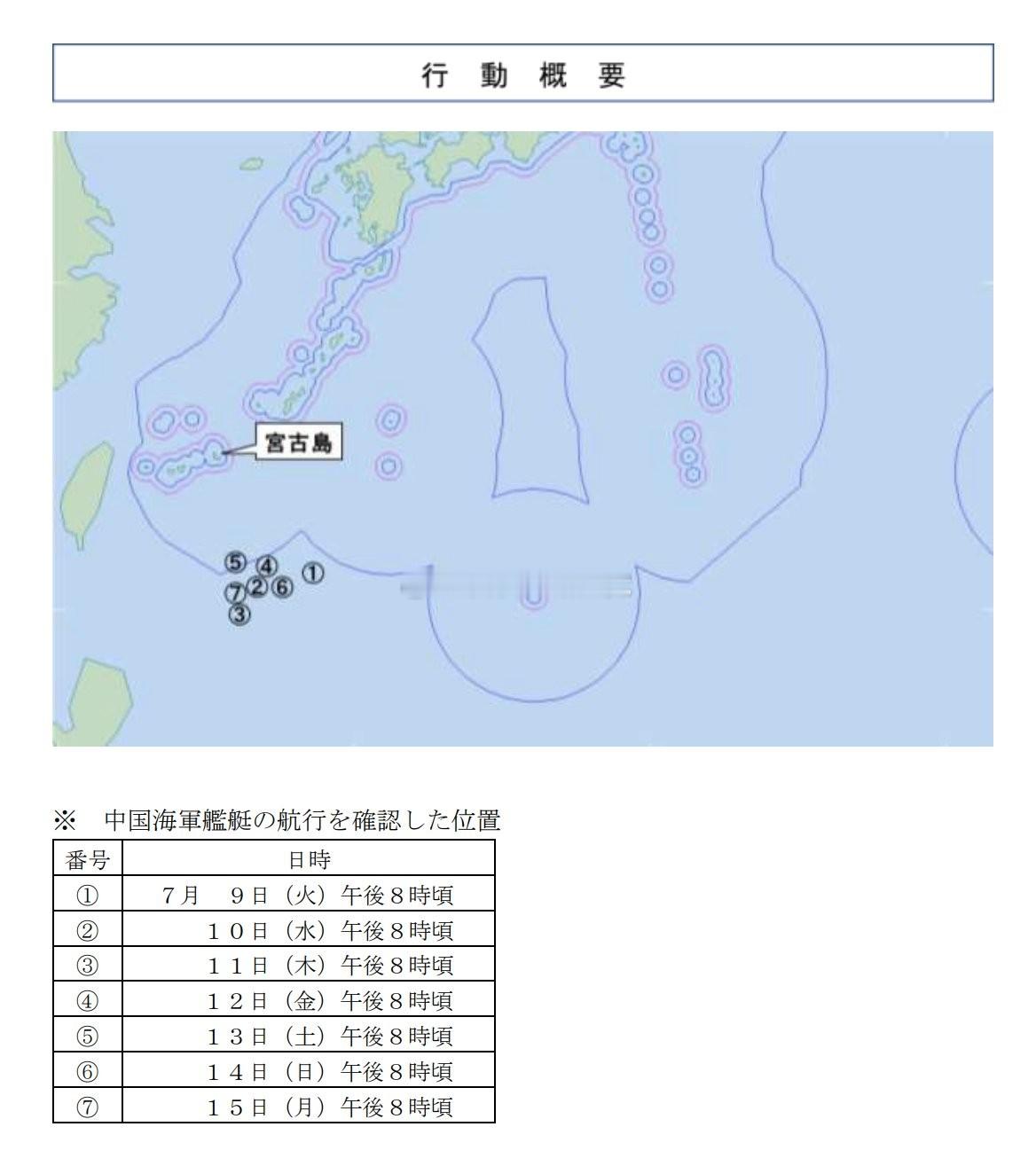 7月16日据日本防卫省消息，7月9-7月15日，山东舰航母编队在宫古岛东南400
