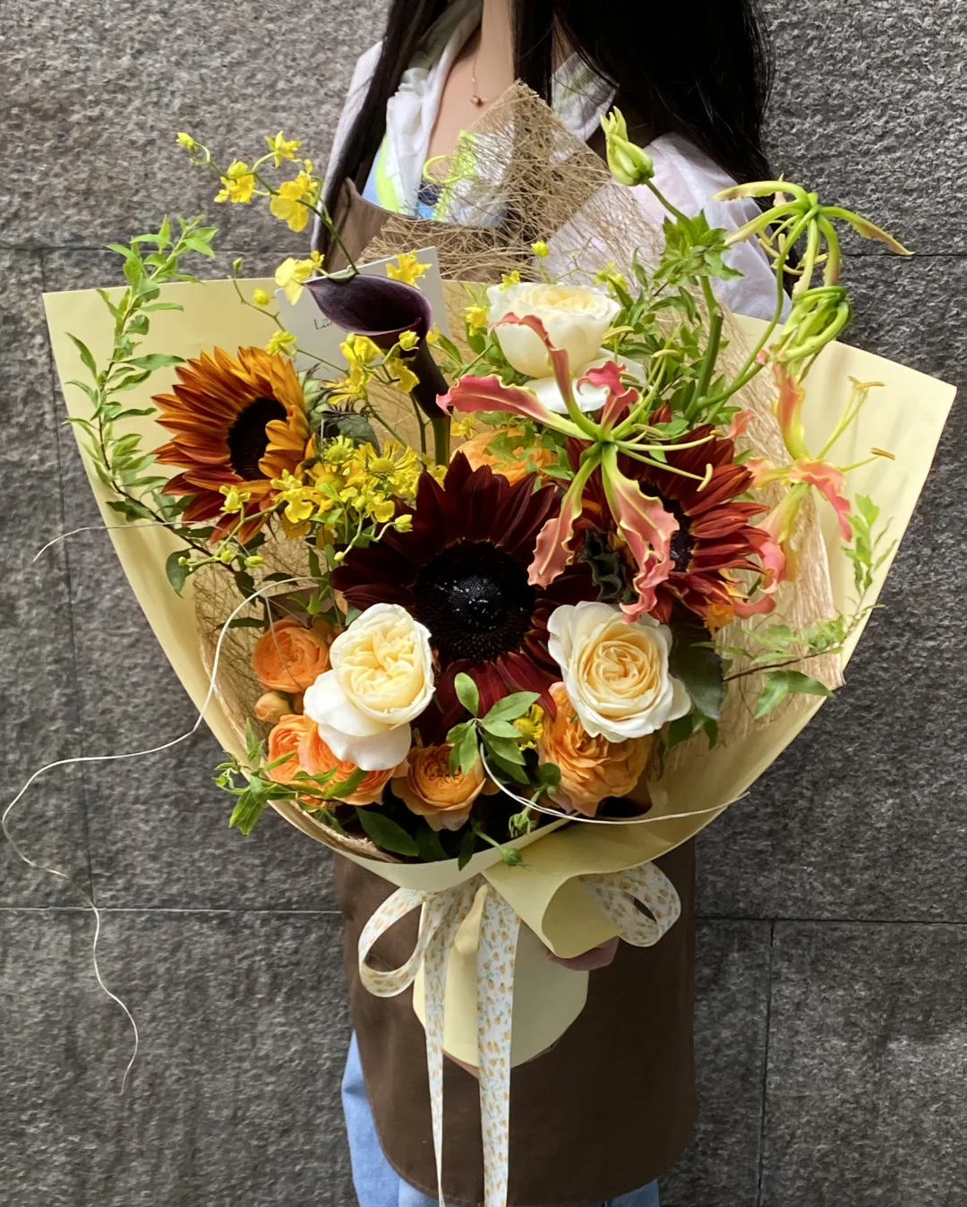 油画向日葵🌻｜油画感花束