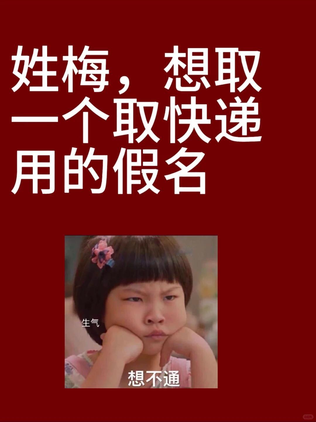 请帮帮她，姓梅想取一个快递用的名字↓↓↓