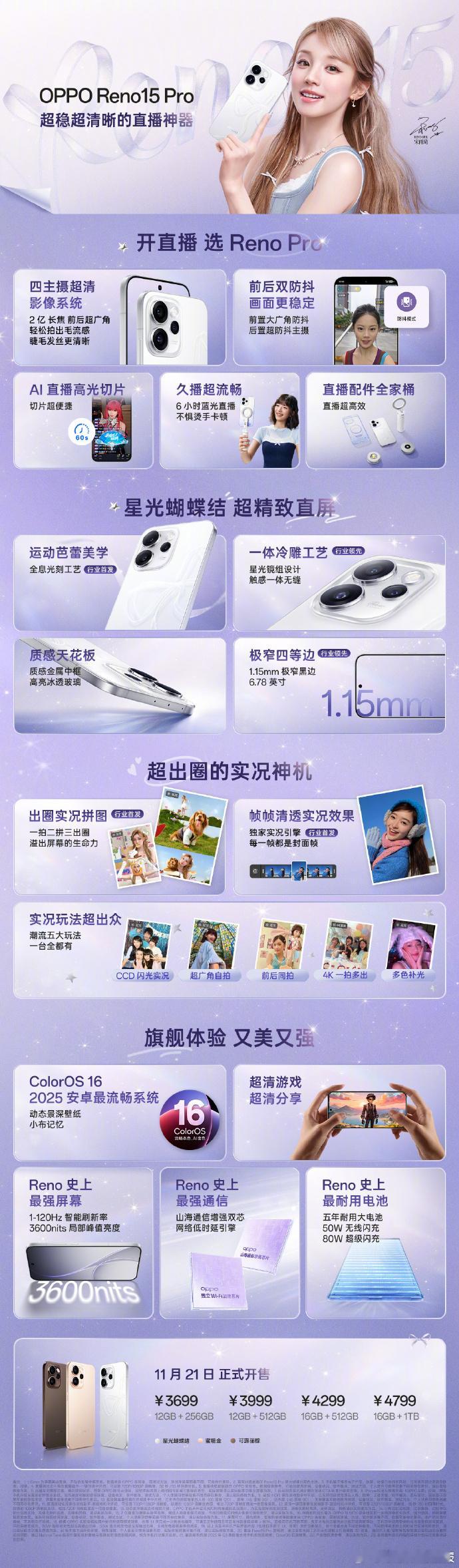 系列发布 2999起这一代根据影像细分的拍照，后期，直播做了大量的功能手机行业在