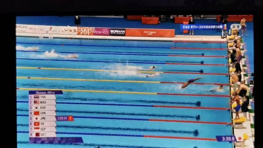日本到手的金牌🥇被中国健儿抢走了！男子4×200自由泳接力赛决赛，中国最后时刻超越日本对，把金牌收入
