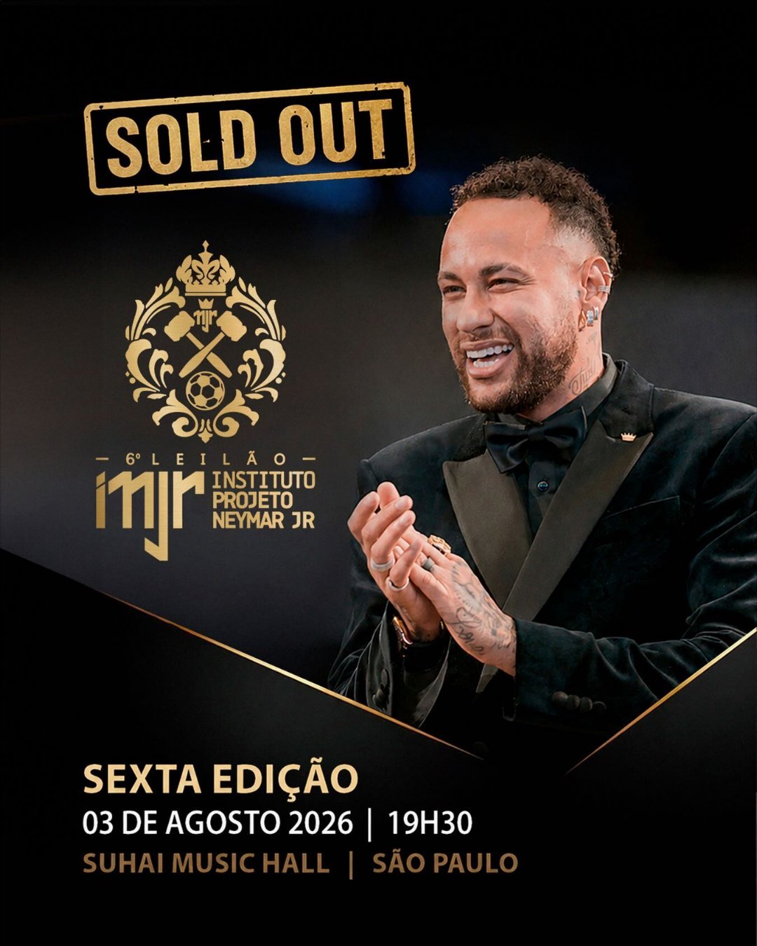 neymar 内马尔公益基金会第六届慈善拍卖会，正式开幕前便迎来一项重磅喜讯：晚