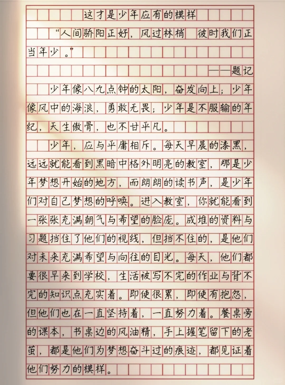 作文【这才是少年应有的模样】