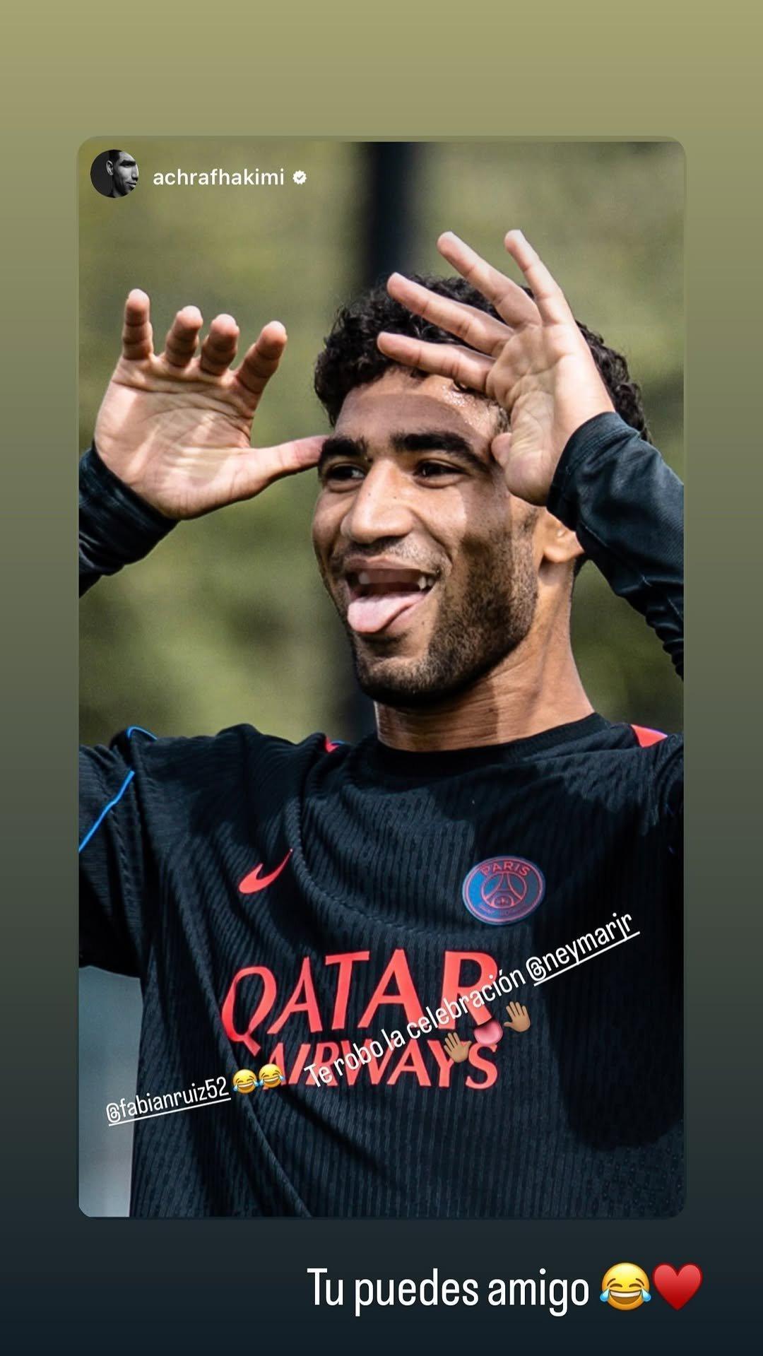 neymar[超话] 快拍更新转发阿什拉夫：我偷走了你的庆祝动作[允悲]内马尔 