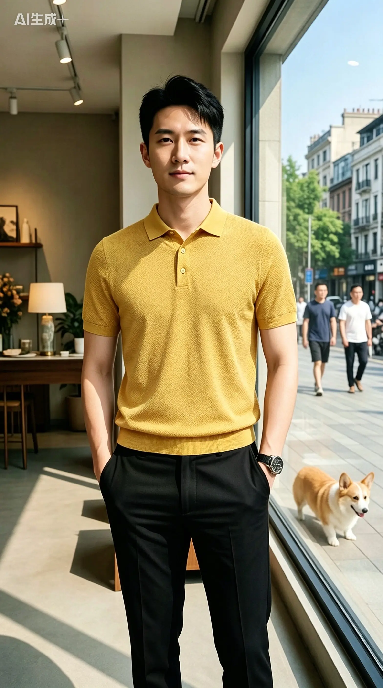 夏季半袖针织休闲百搭男士POLO针织衫