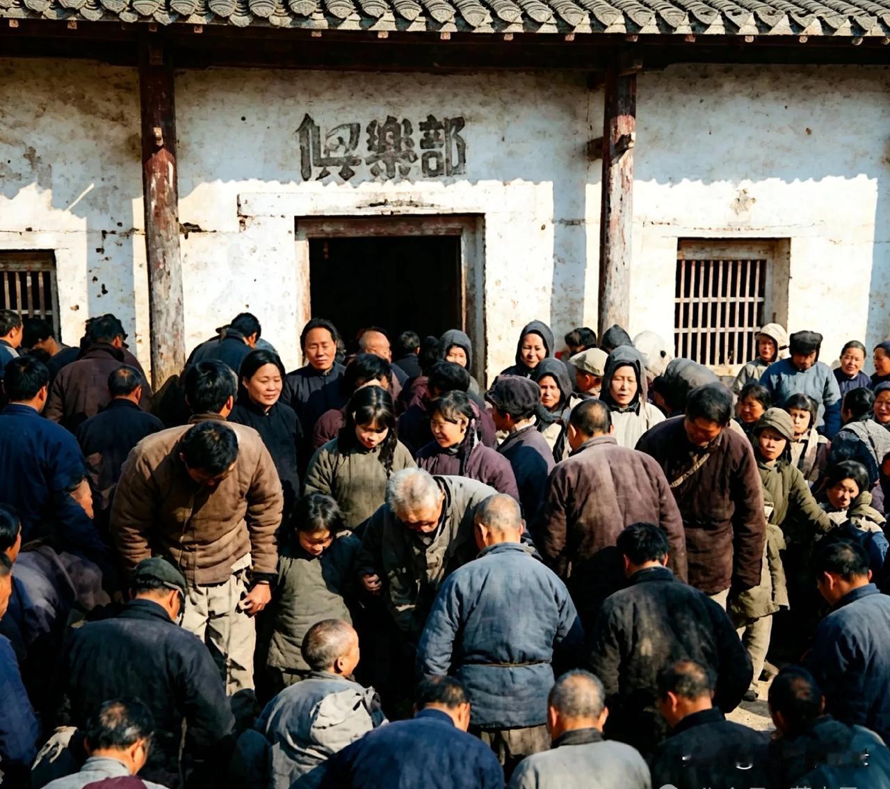 1943年莒南老照片：沂蒙乡村，农民翻身斗地主
 
一张珍贵彩色修复老照片，定格