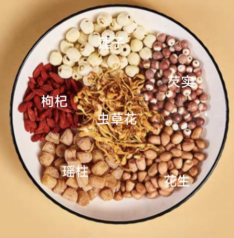 虫草花瑶柱芡实汤

配料：
芡实
枸杞
虫草花
瑶柱
花生

做法:
1.芡实可