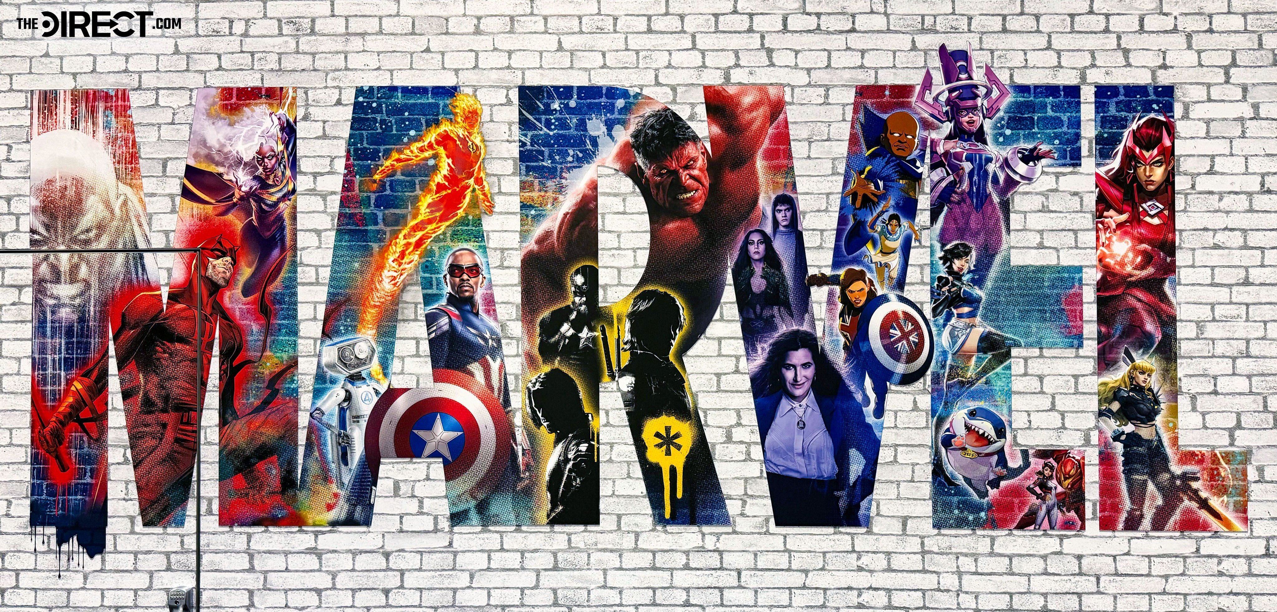 漫威全新LOGO壁画在#NYCC#揭晓按照漫画、电影、剧集、动画、游戏进行的排序