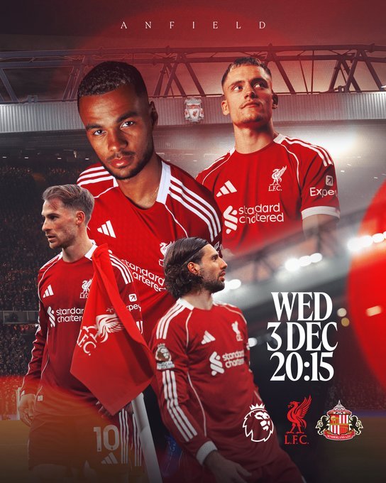 利物浦vs桑德兰利物浦首发：1-阿利松、2-戈麦斯、4-范戴克、5-科纳特、26