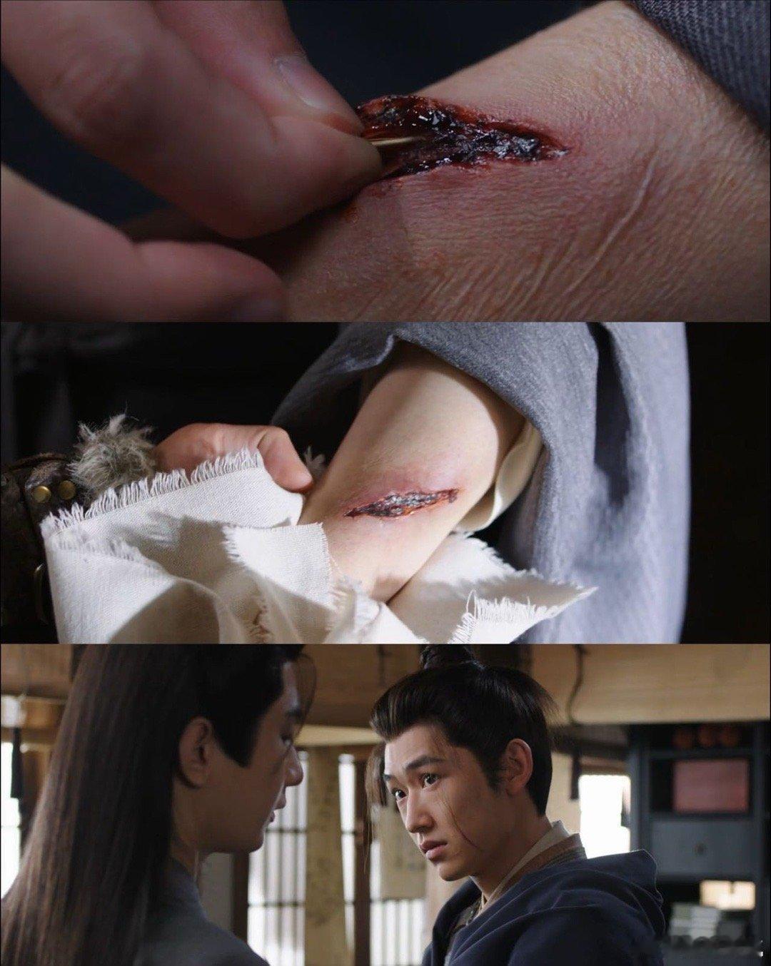 成毅新剧的伤从来没白受 谁懂这段藏纸条的窒息感！谢淮安把情报藏进伤口，皮肉剧痛混