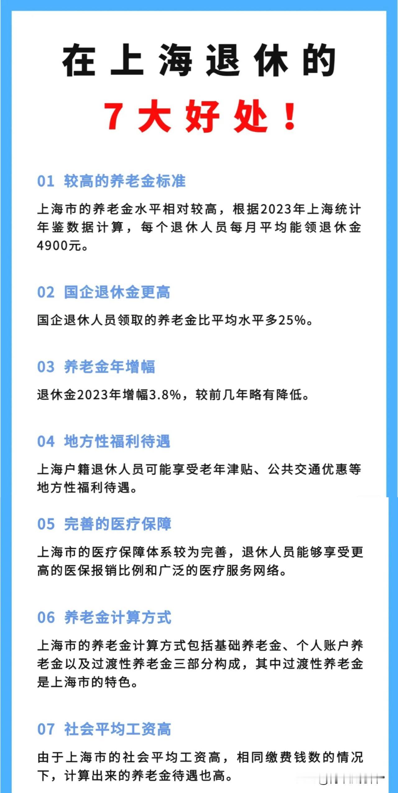 在上海退休确实比其它地方退休要好不少，尤其是一些欠发达地区。

上海老人退休后是