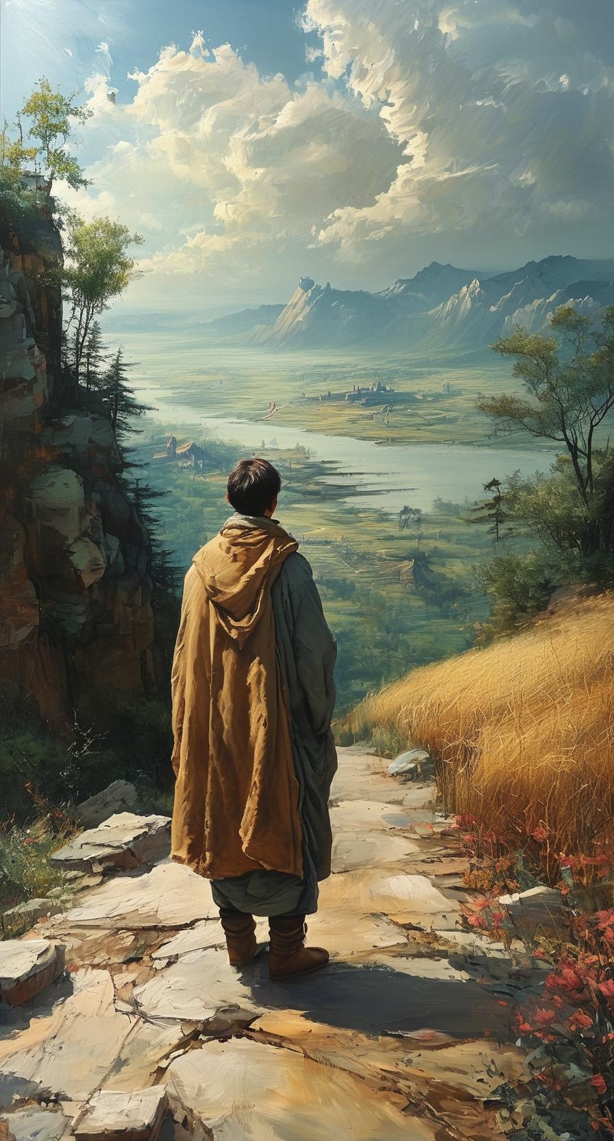 下联：一水清风泛月归

这是一对意境相呼应、意境悠远的对仗句。