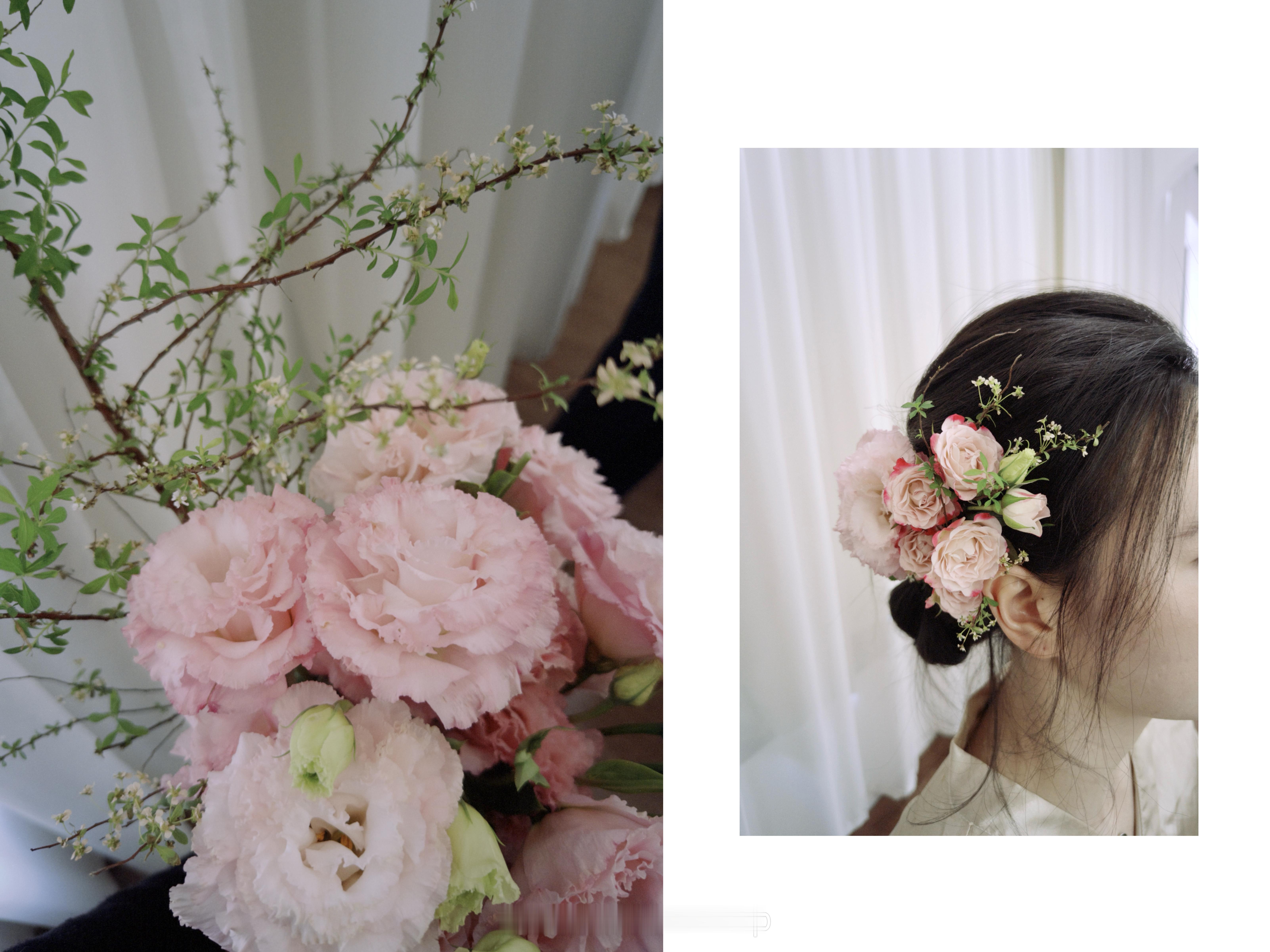 与自然共生💐鲜花新娘造型 