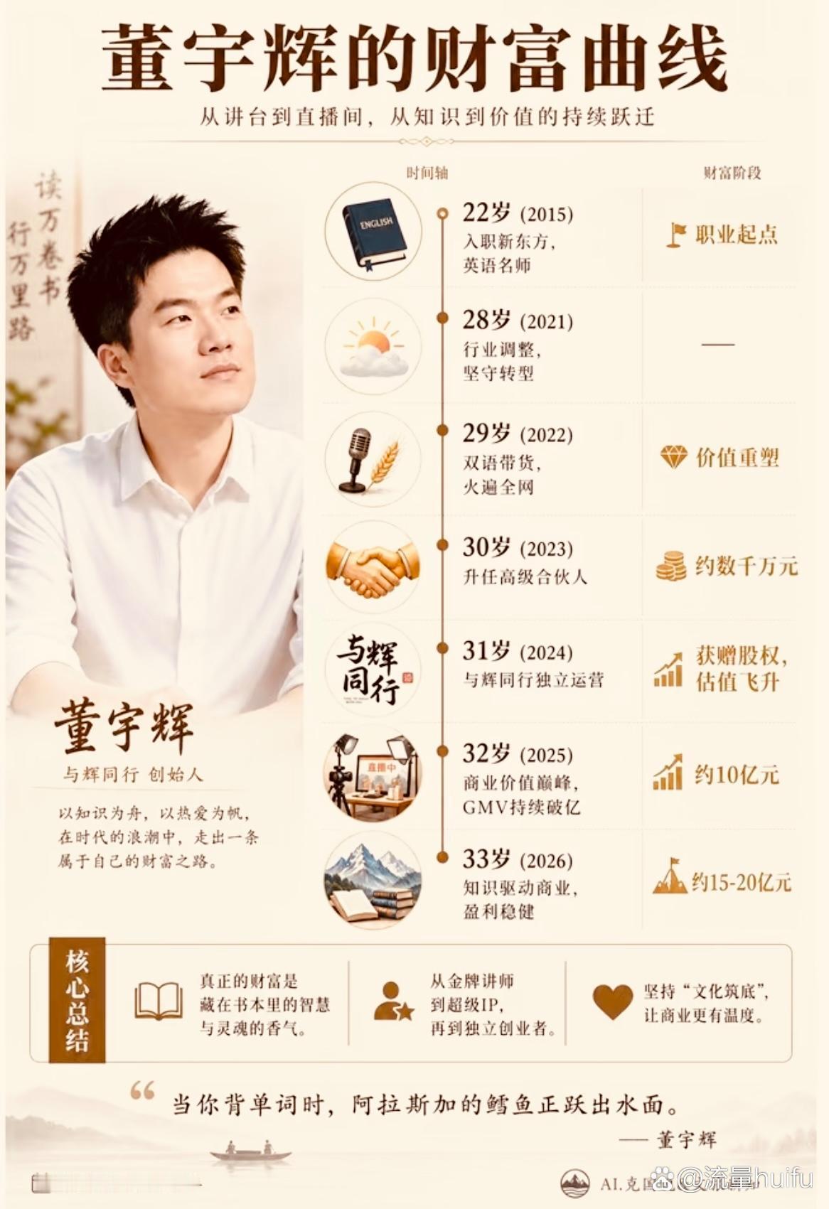 看到了董宇辉的这条财富曲线，他也才33岁，就拥有近20亿？！ 
