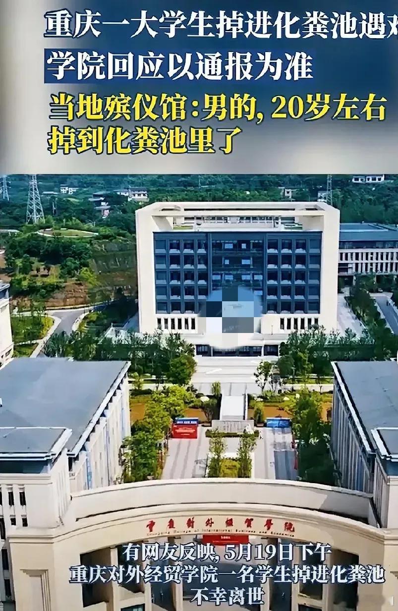 高校通报学生掉化粪池遇难化粪池上面没有防护栏，窨井下面也没有安装防护网，不出事都