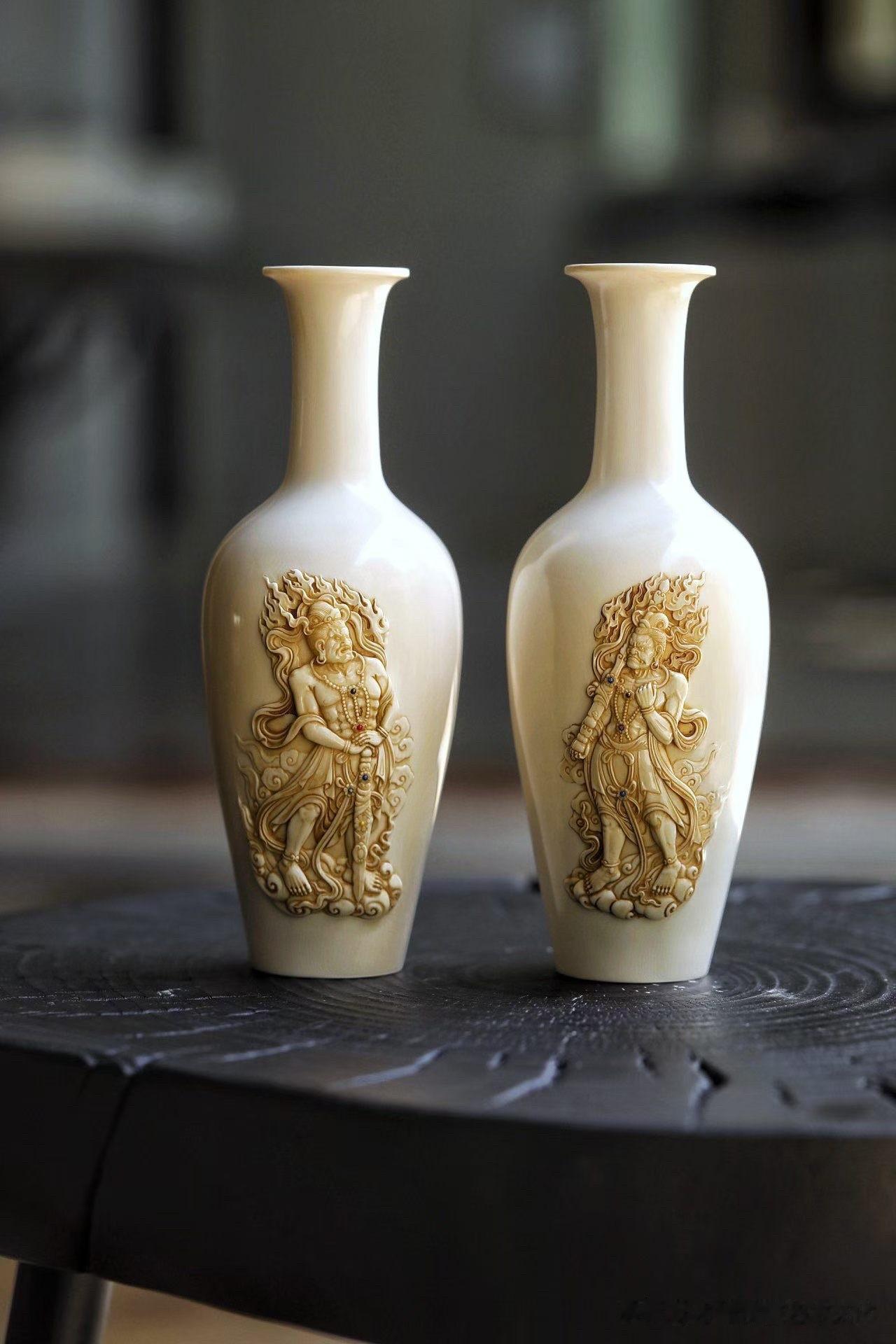 哼哈二将，一守一护，一刚一柔。

这对猛犸「哼哈二将门神·对瓶」，最吸引人的不只
