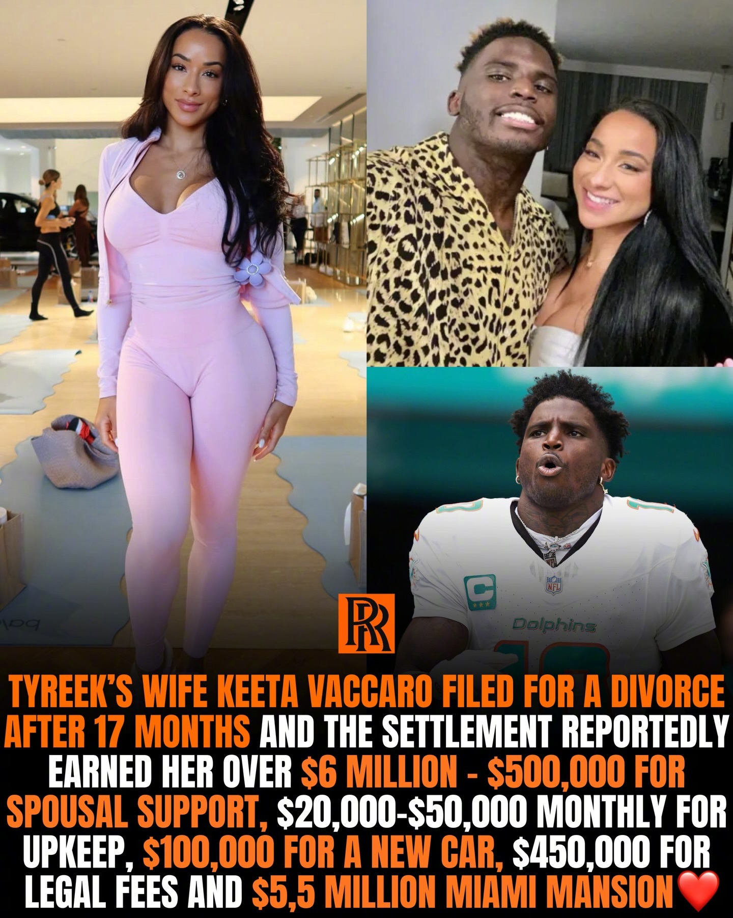 NFL球星泰瑞克-希尔在结婚仅17个月 后，他的妻Keeta Vaccaro提起