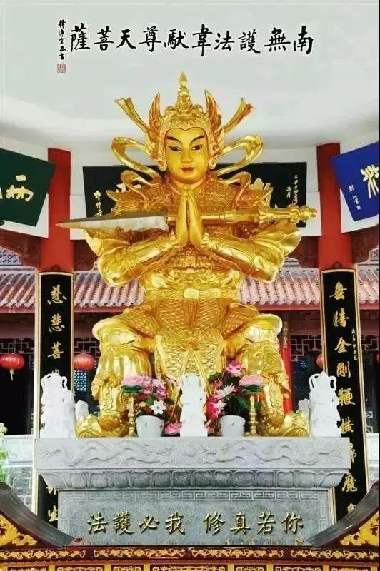 恭迎韦陀菩萨寿诞日，今天是甲辰年农历六月初三，迎着韦陀菩萨的光芒，问候大家，送来