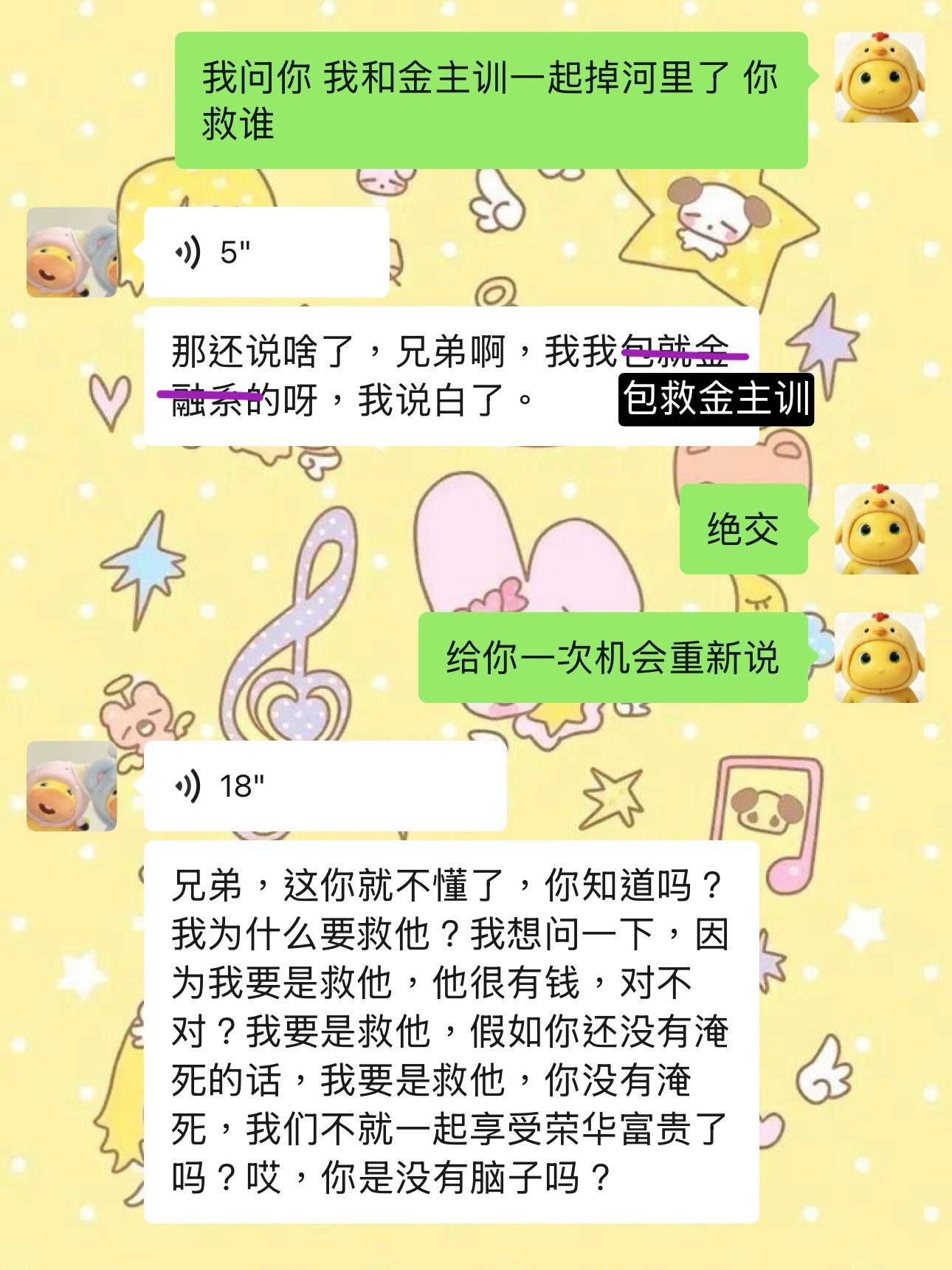 我和我朋友的追星程度： 