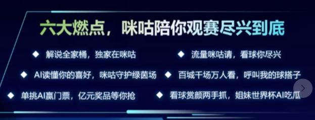 连续三年拿下世界杯版权，这一次咪咕还有流量扶持球迷！
2018年，咪咕首次以约1