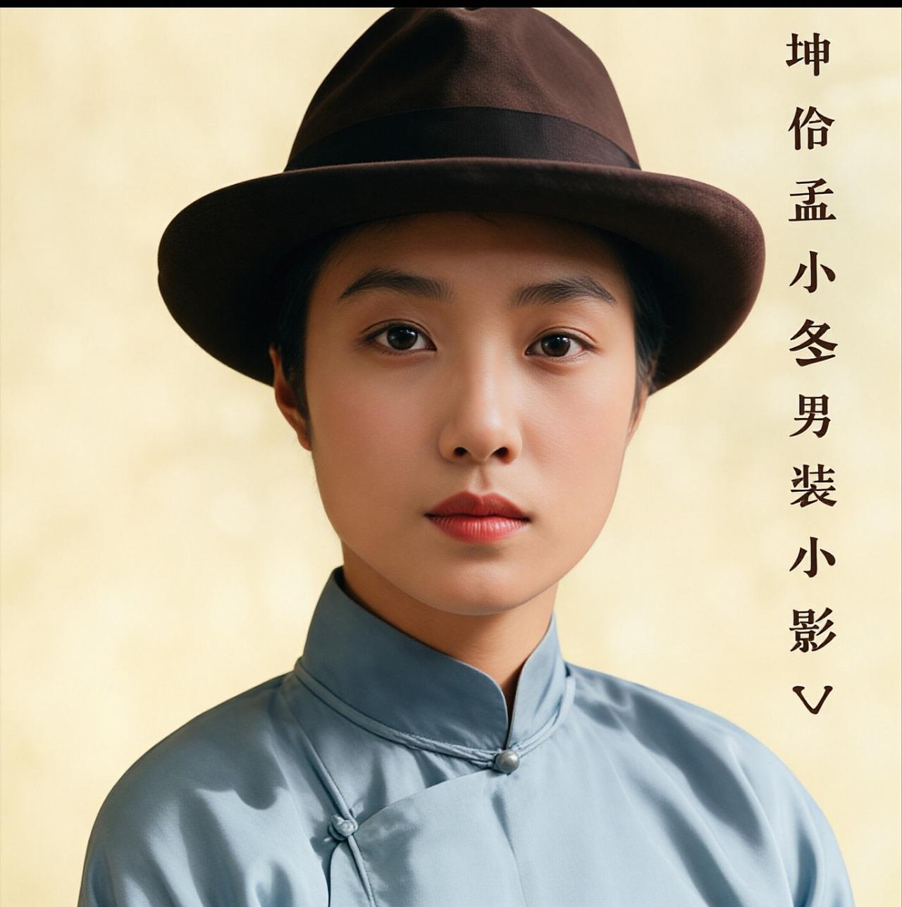 1928年，孟小冬女扮男装的一张留影，一婚嫁梅兰芳，二婚嫁杜月笙