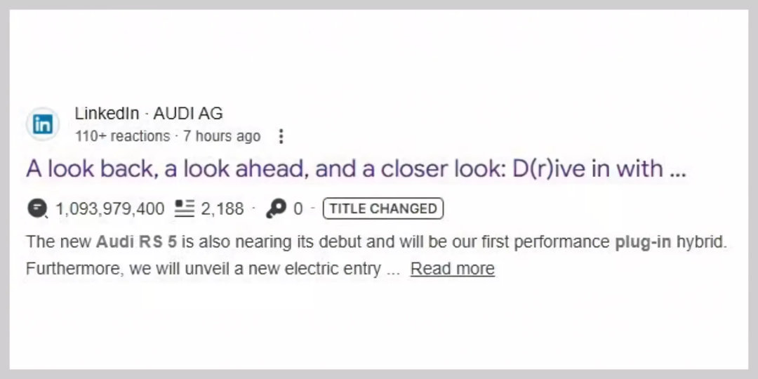 车市热门 奥迪高性能部门正迎来一个关键转折点——其核心车型 RS5 将首次引入插