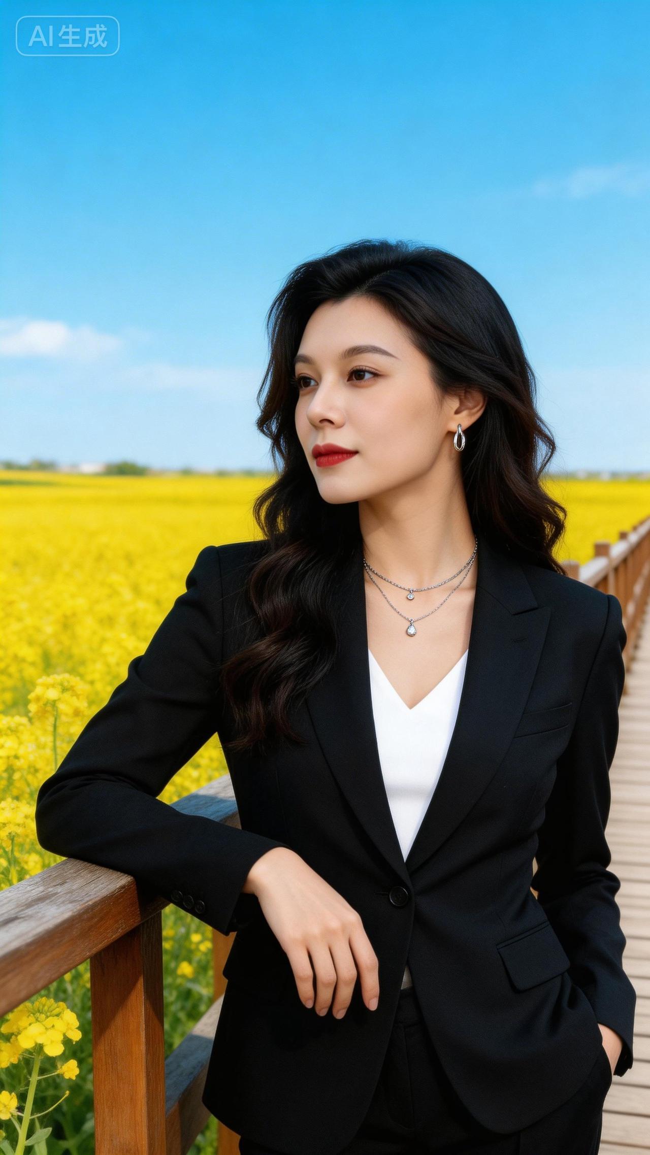 油菜花田的心动穿搭