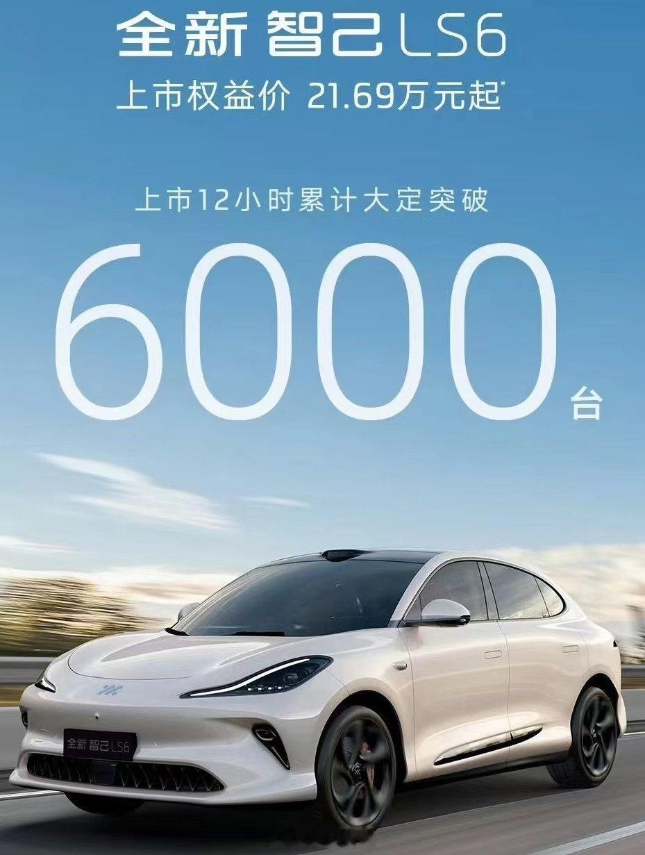 新智己LS6，12小时6000台，我觉得这个成绩符合预期，这款车整体来看属于正常