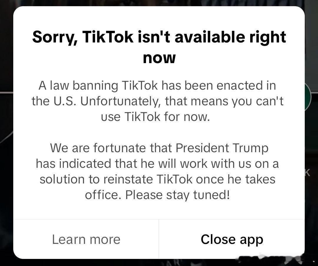 今天TikTok在美国正式下线。 