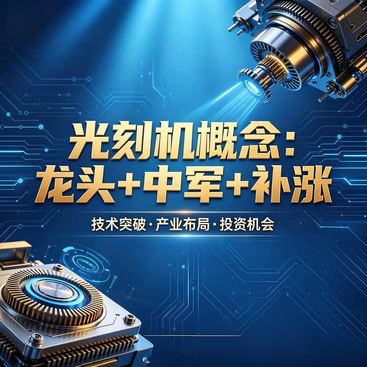 只做龙头，拒绝杂毛。🔥 光刻机概念：龙头+中军+补涨 梯队✅ 总龙头（板块锚、