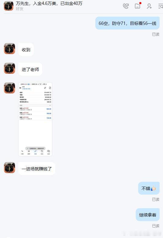 实盘专属再布局黄金4066空单，拿下60 点！万先生账户继续浮盈38000+  