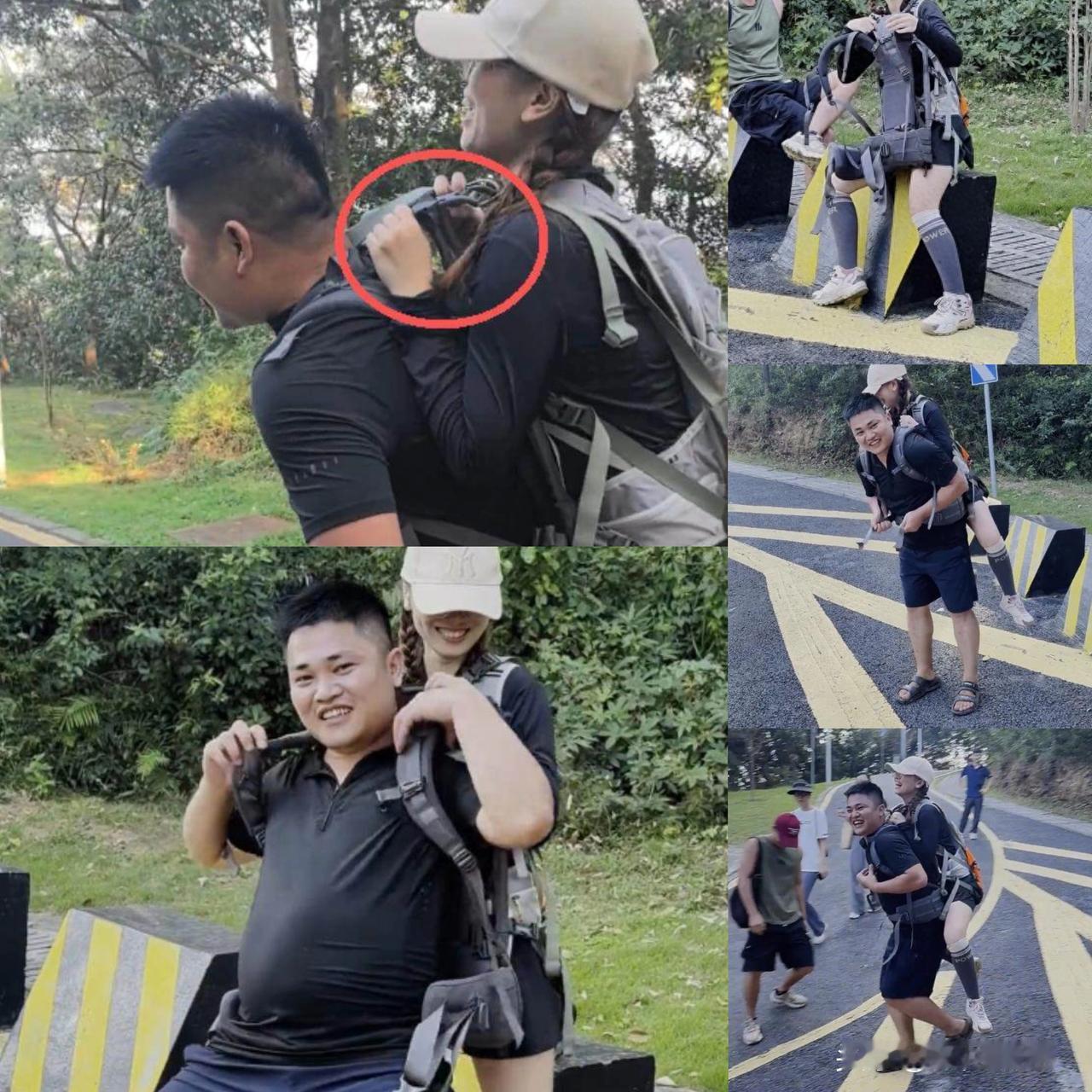 广东女子登山脚崴，
被陌生小伙背40分钟下山，
恶心的一幕却出现了———

20