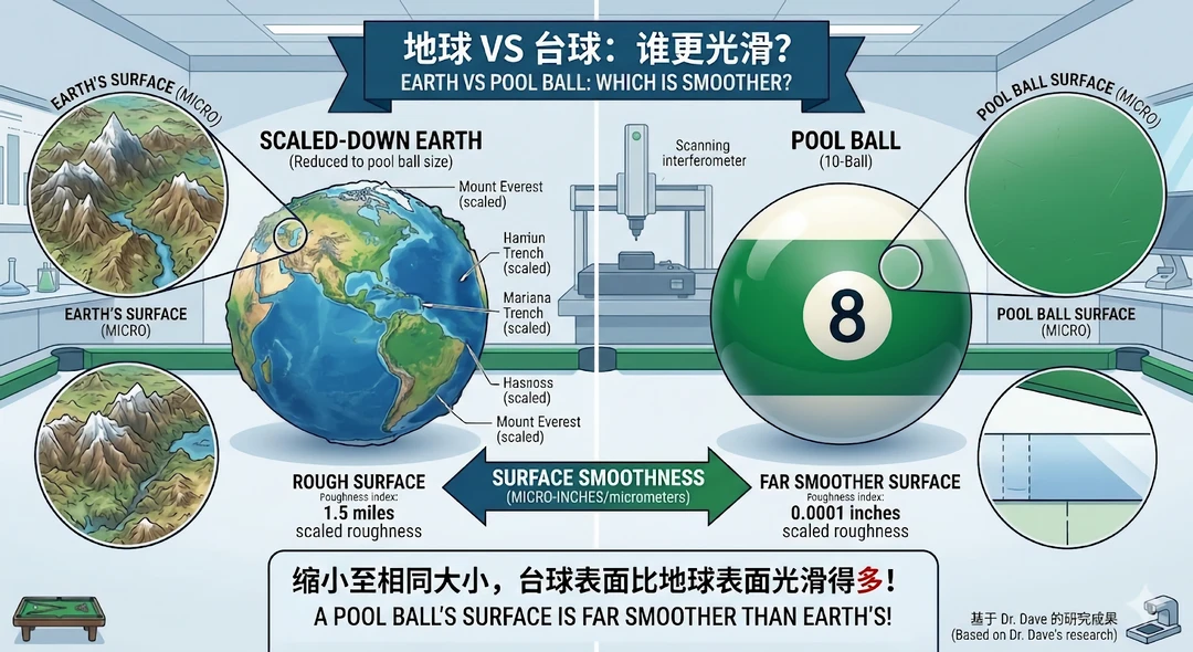 地球和台球比，到底谁更圆