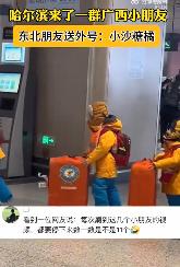 #广西小朋友来哈尔滨被送外号小砂糖橘# 都不用去别的地方玩，酒店门前这堆雪就够孩