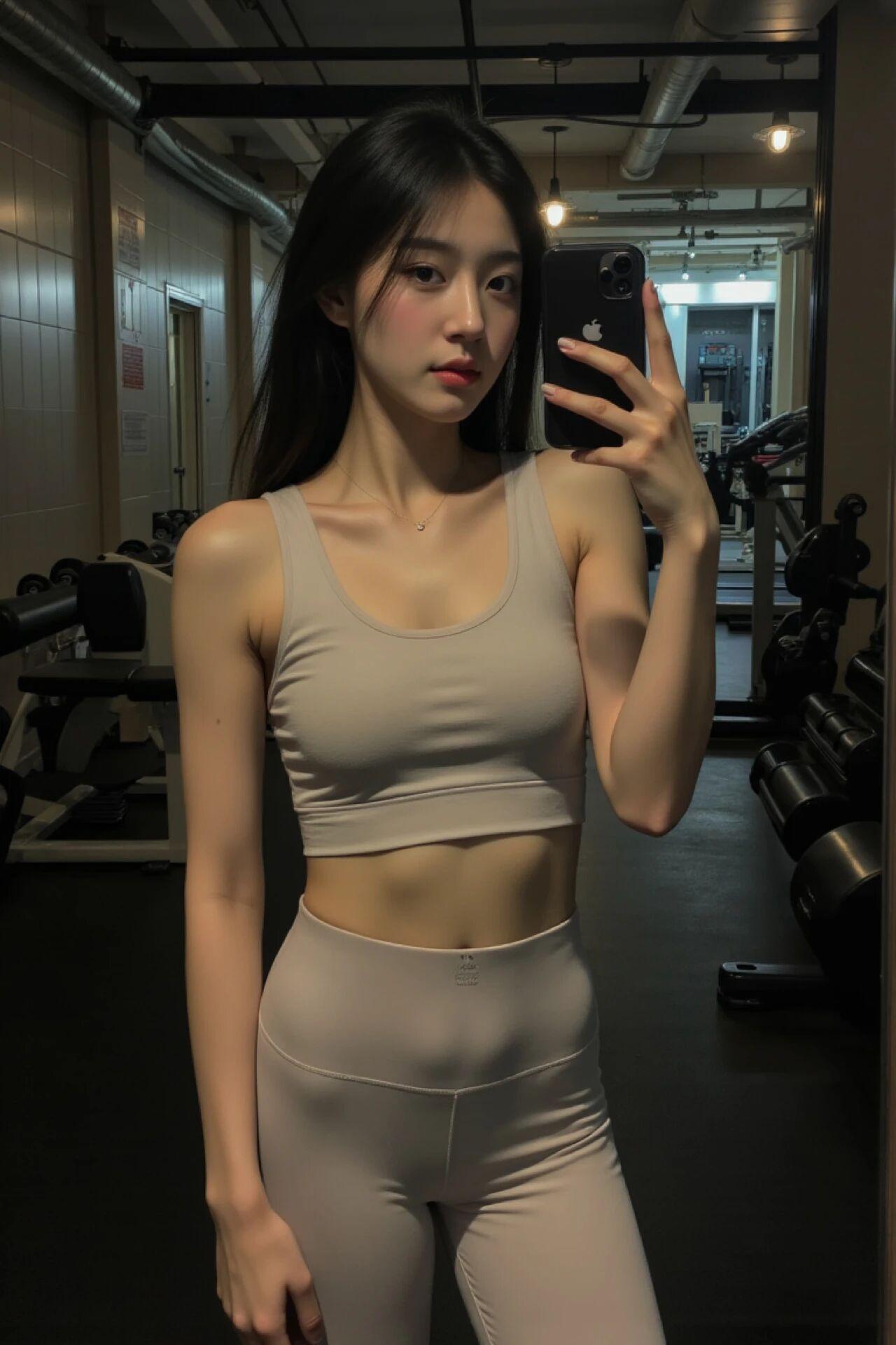 健身后的自拍，元气满满！💪🏋️‍♀️