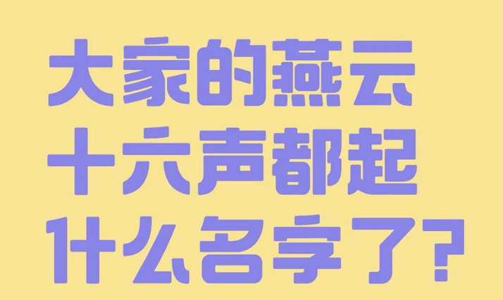 让我看看，大家的燕云十六声都起了什么名字？ 