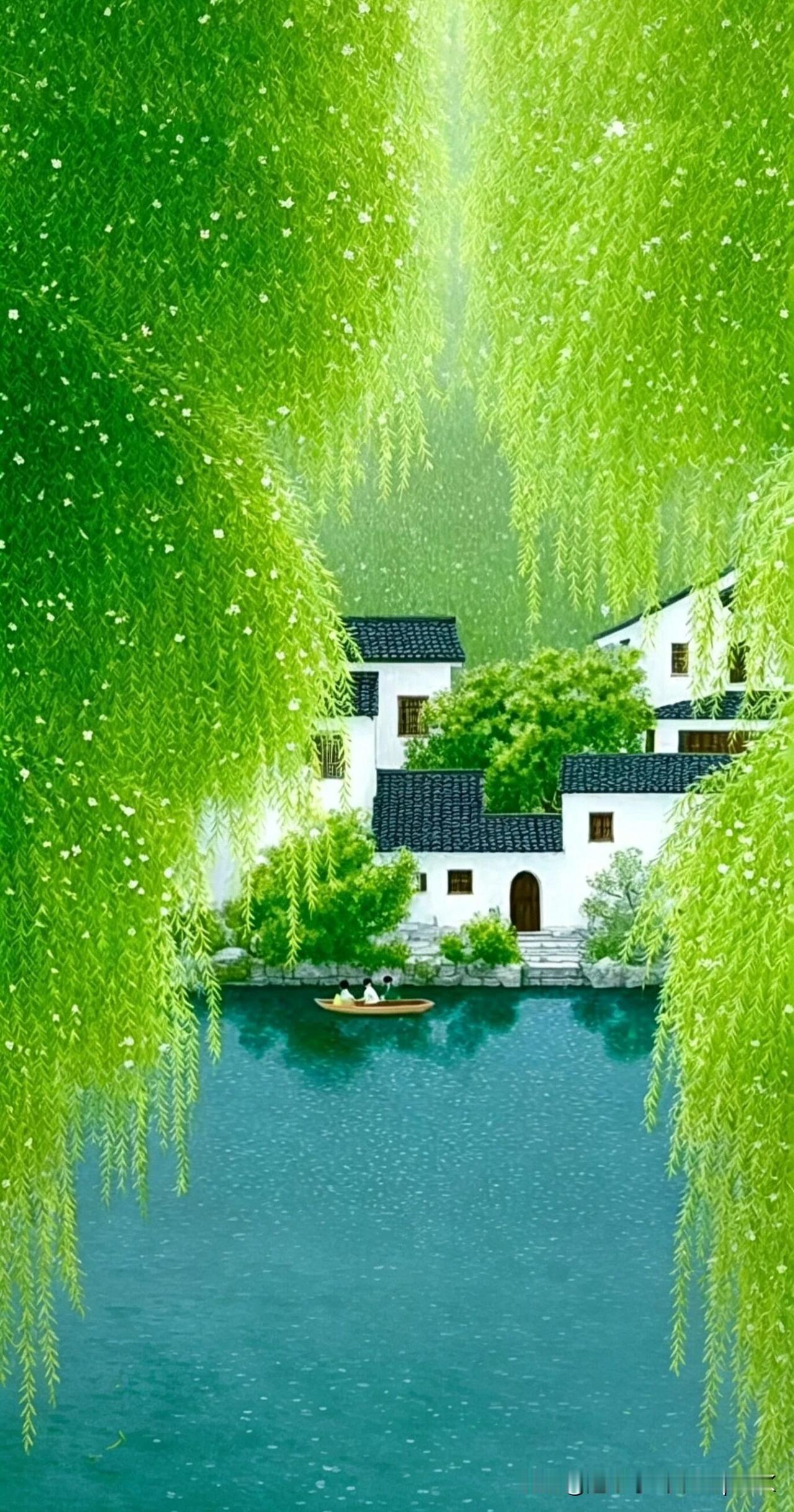 《舟次》
——宋.叶茵
轻舟小驻绿杨堤，
载得闲云过别溪。
云本无心天欲暮，
一