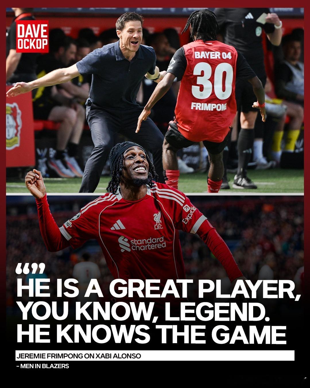 弗林蓬关于阿隆索：“阿隆索是一名伟大的球员，你知道的，是个传奇。他非常懂球。如果