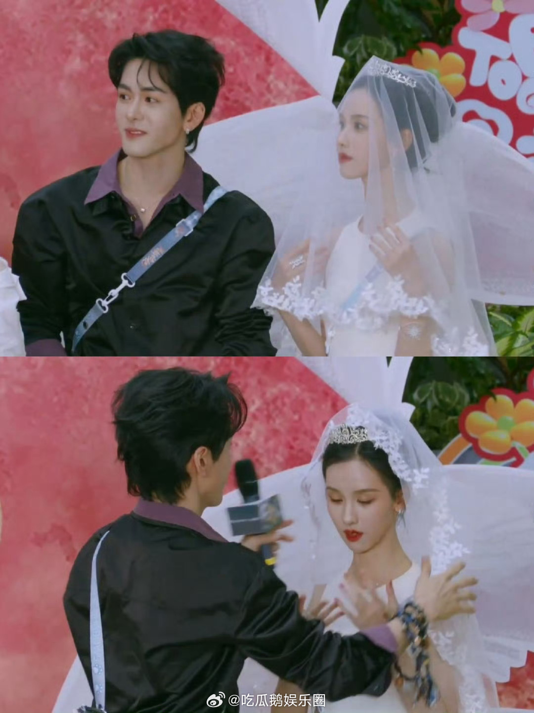 曾舜晞陈都灵戴头纱剧宣曾舜晞陈都灵完全是婚礼现场这才是真正的婚礼现场氛围感！头纱