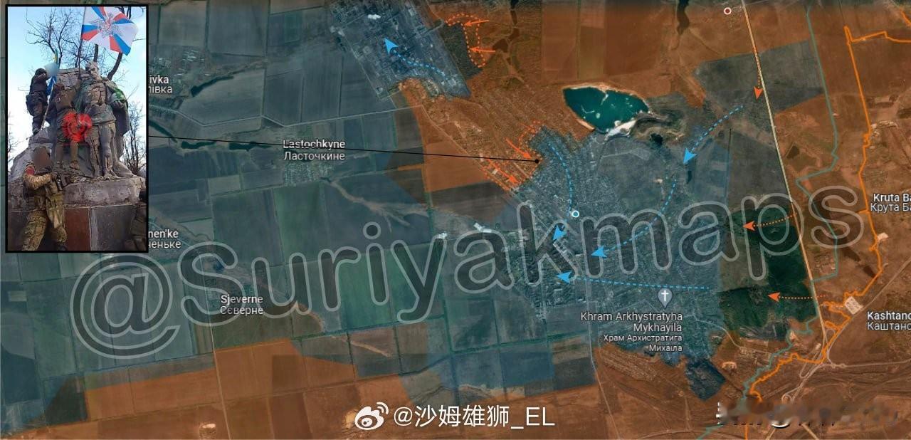 截止2月16日的阿瓦迪夫卡的态势图，俄军多方向推进，乌军第三“亚速”突击旅绝望反