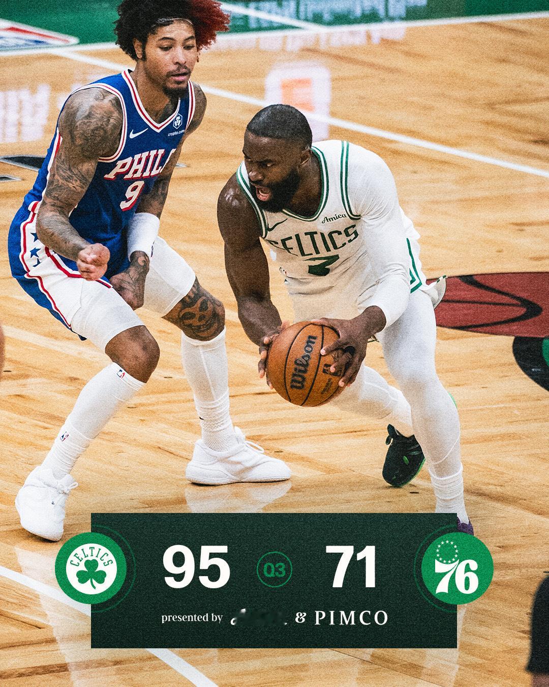 第三节结束，95 - 71，我们已经领先24分啦！波士顿凯尔特人 | Diffe