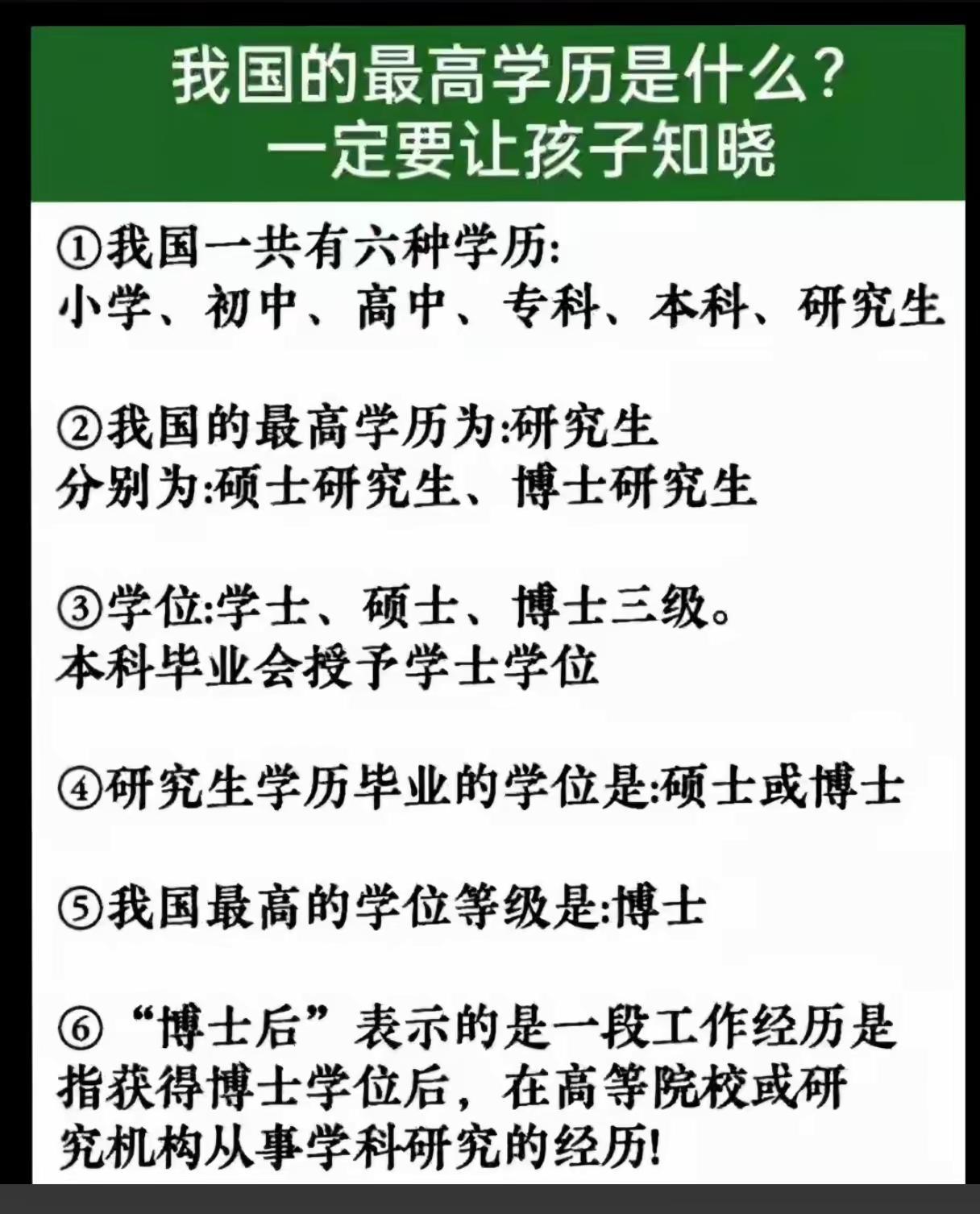 我国最高学历是什么？