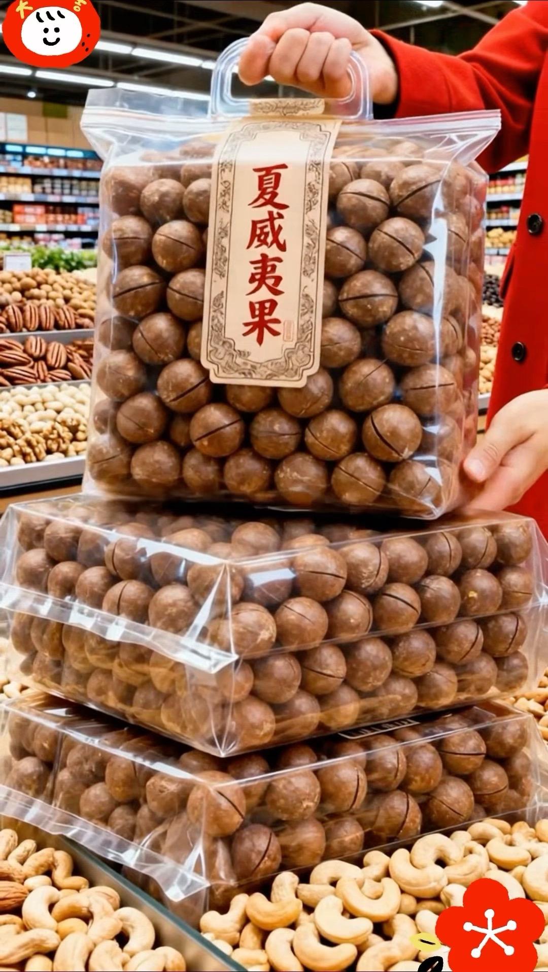 优选夏威夷果，奶香醇厚，果仁大颗饱满，口感绵密回甘，无杂味，日常补能量...