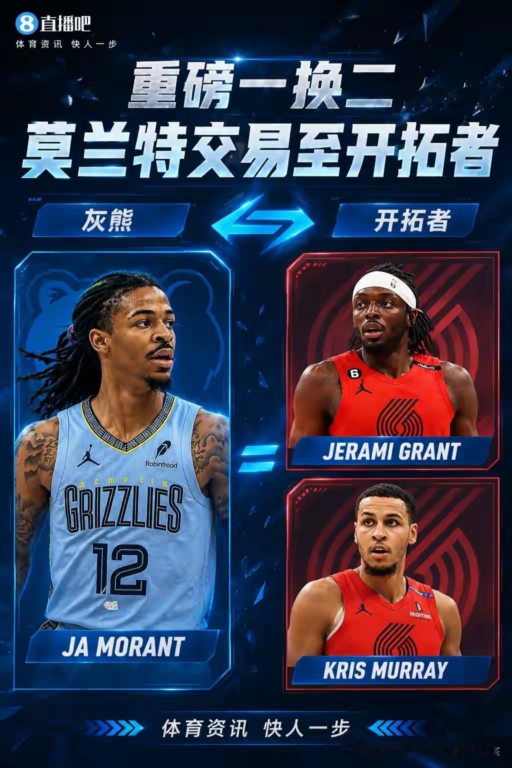 莫兰特最终交易尘埃落定，说真的莫兰特现在就换来这两个球员，真是彻底失望了。话说火