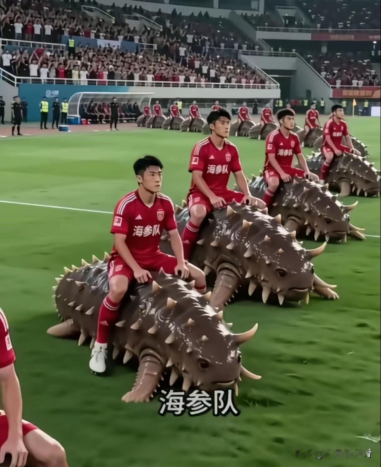 看到这张ai图片，我不由牺牲头条垂直度

记者：“请问你们队赛前骑这个是什么仪式